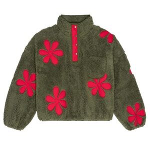 THE GREAT. The Patch Pocket Countryside Pullover in Army Green - 1/S